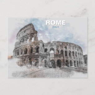 Vintage Colosseum Postkarte - Rom Art Reisen