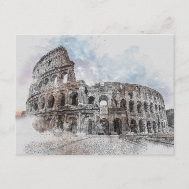 Vintage Colosseum Postkarte - Rom Art Reisen (Vorderseite)
