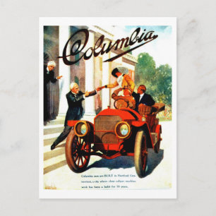 Vintage Columbia-Autos-Plakat aus den 1910er Jahre Postkarte