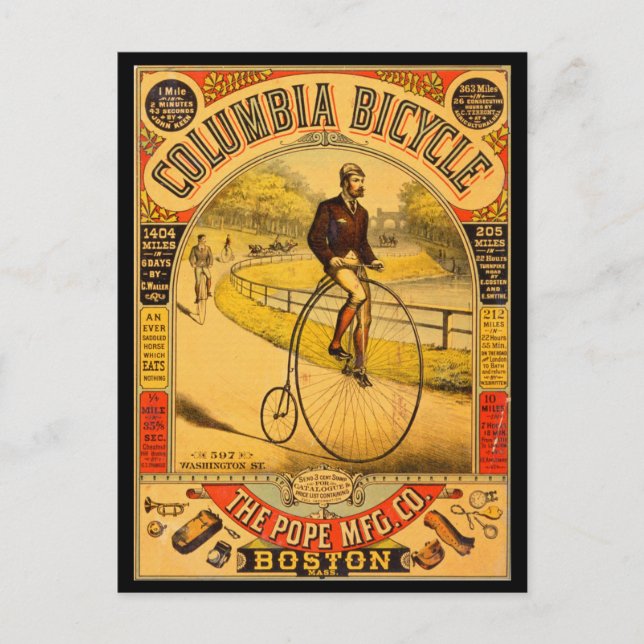 Vintage Columbia Bicycle Reprint Postkarte (Vorderseite)