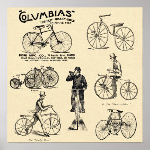 Vintage Columbia-Fahrradanzeige Poster