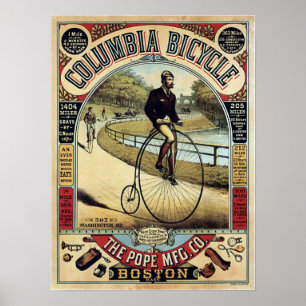 Vintage Columbia-Fahrradwerbung Poster