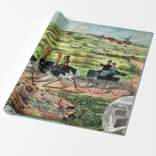 Vintage Columbus Buggy Company Australischer Strau Geschenkpapier