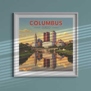 Vintage Columbus Ohio Poster