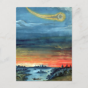 Vintage-Comet-Buchillustration Aczime Postkarte