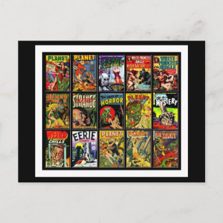 Vintage Comic Buchabdeckungen auf Postkarte