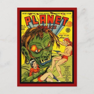 Vintage Comic Buchabdeckungen auf Postkarte