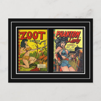 Vintage Comic Buchabdeckungen auf Postkarte
