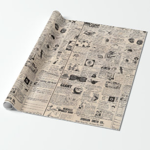 Vintage-Comic-Heft-Kleinanzeigen-Geschenkpapier Geschenkpapier
