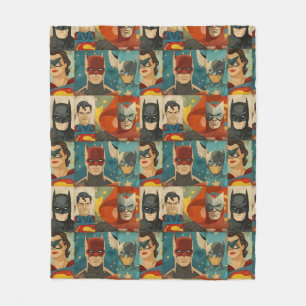 Vintage-Comic-Helden in Retro-Farben Fleecedecke