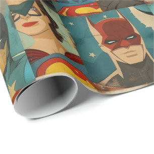 Vintage-Comic-Helden in Retro-Farben Geschenkpapier