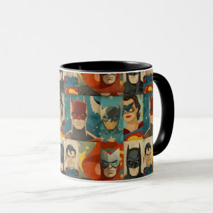 Vintage-Comic-Helden in Retro-Farben Tasse