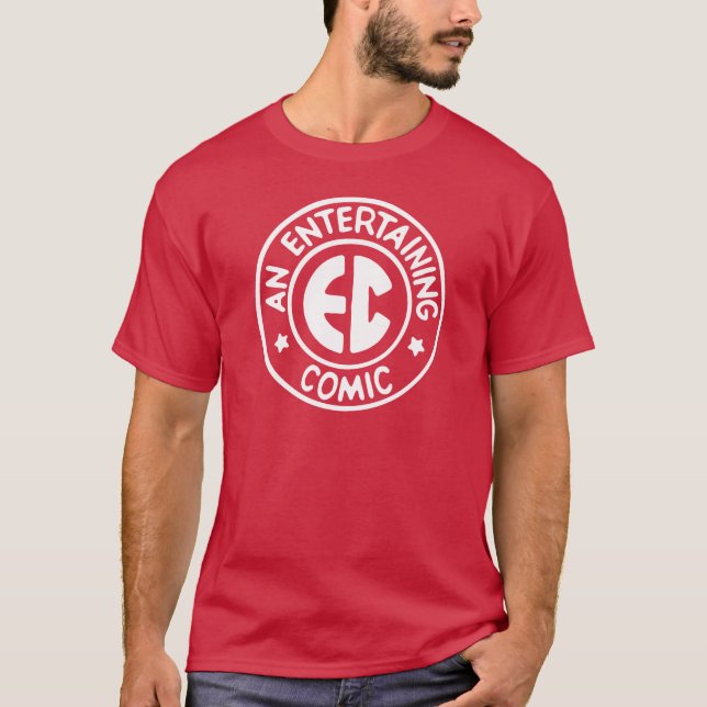 Vintage Comicen Logo Dunkler T - Shirt (Vorderseite)