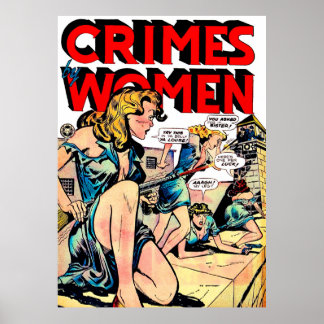Vintage Comicen werden von Frauen im Gefängnis ver Poster