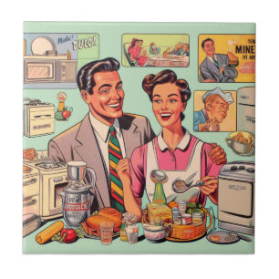Vintage-Comics-Retro-Restaurant Fliese
