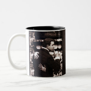 Vintage Comictryst-Postkarte Zweifarbige Tasse