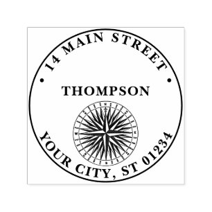 Vintage Compass-Rose Permastempel