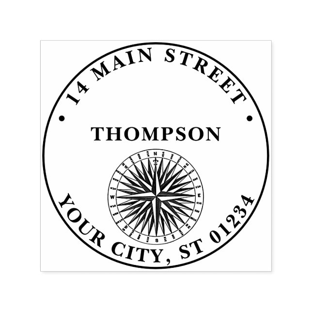 Vintage Compass-Rose Permastempel (Design)