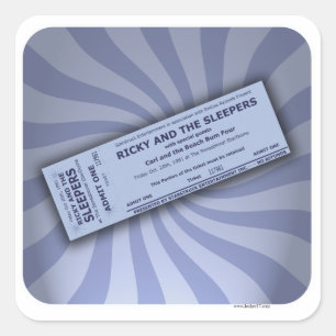 Vintage Concept Ticket Digitale Kunstmuseum Quadratischer Aufkleber