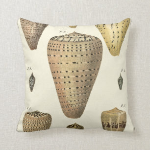 Vintage Cone-Muscheln Kissen