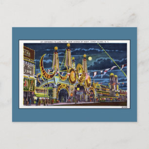 Vintage Coney Island Luna Park Surf Avenue Postkarte