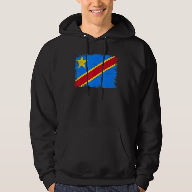 Vintage Congo the Democratic Republic Flag Congole Hoodie (Vorderseite)