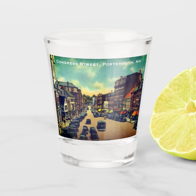 Vintage Congress Street, Portsmouth, NH Foto Schnapsglas (Vorderseite)