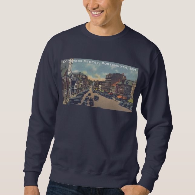 Vintage Congress Street, Portsmouth, NH Foto Sweatshirt (Vorderseite)