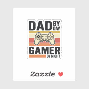 Vintage-Controller-T-Shirt-Design für Papa Gamer_1 Aufkleber