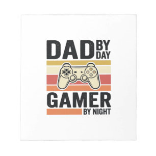 Vintage-Controller-T-Shirt-Design für Papa Gamer_1 Notizblock