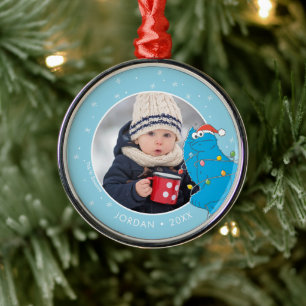 Vintage Cookie Monster Name & Foto Ornament Aus Metall