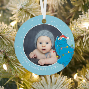 Vintage Cookie Monster   Name & Foto Ornament Aus Metall