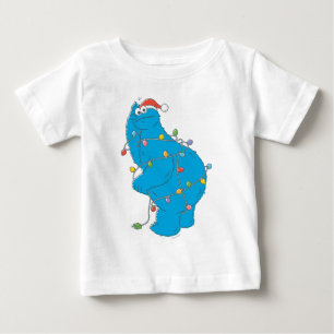 Vintage Cookie Monster Weihnachtsbeleuchtung Baby T-shirt