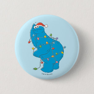 Vintage Cookie Monster Weihnachtsbeleuchtung Button
