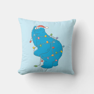 Vintage Cookie Monster Weihnachtsbeleuchtung Kissen
