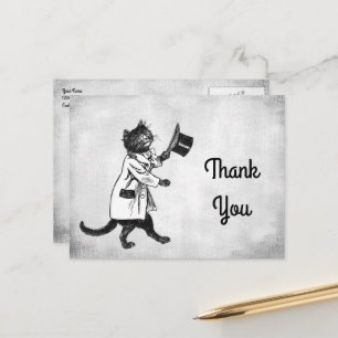 Vintage Cool Cat Custom Dankeschön-Postkarte Postkarte