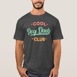 Vintage Cool Dog Dads Club Funny Fathers Day Dog L T-Shirt