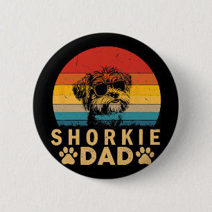 Vintage Cool Shorkie Papa Hunde Liebhaber Pfotenab Button