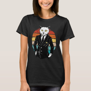 Vintage Coole Gangster-Katze trägt einen Anzug Kat T-Shirt