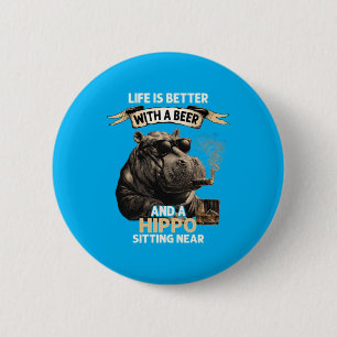 Vintage Coole Tier-Väter Lustiger Vatertag Nilpfer Button