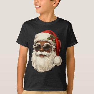 Vintage Cooler Schwarzer Weihnachtsmann Afrikanisc T-Shirt