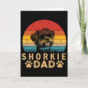 Vintage Cooler Shorkie-Vater-Hunde-Liebhaber Pfote Karte