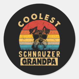 Vintage Coolster Schnauzer Opa Lustige Geschenke H Runder Aufkleber