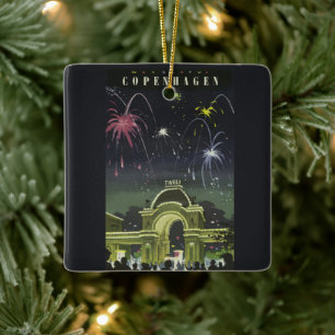 Vintage-Copenhagen-Illustration-Reiseposter Keramikornament