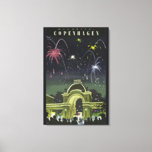 Vintage-Copenhagen-Illustration-Reiseposter Leinwanddruck