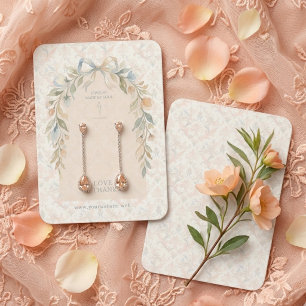 Vintage Coquette Bogen Blumen Schmuck Display TMF2 Visitenkarte