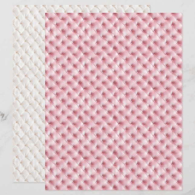 Vintage Coquette Rosa Diamant-Sch scrapbookpapier (Vorne/Hinten)