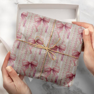 Vintage Coquette Rosa Schleife Love Shack Geburtst Geschenkpapier
