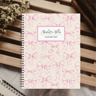 Vintage Coquette Rosa Schleifen Spiralblock Notizbuch