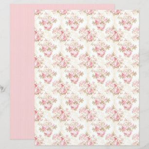 Vintage Coquette Rose Florale Papierseite